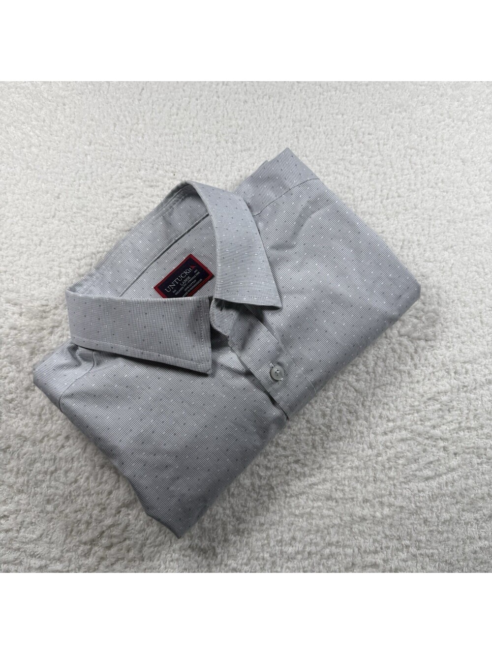 UNTUCKit Tresor Gray Men’s Large Relaxed Fit Wrinkle Free Cotton Shirt
